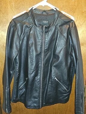 torrid Black Faux Leather Zip Moto Jacket